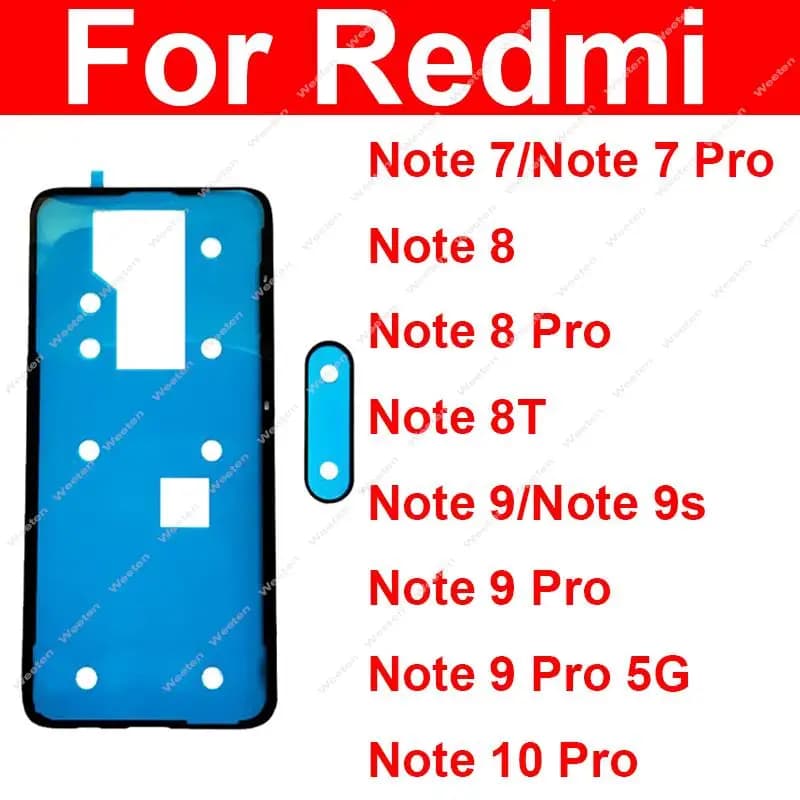 Adesivo per fotocamera posteriore Touch ID e coperchio alloggiamento batteria posteriore Colla adesiva per Xiaomi Redmi Note 10 9 9s 8 8T 7 Pro Note 9 Pro 5G
