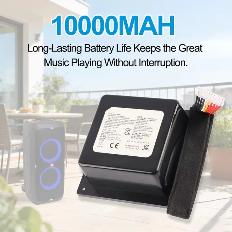 High Quality GSP-ICR2S4P-PB350A 7.2V 10000mAh Rechargeable Battery for JBL PartyBox 310 Bluetooth Speaker Battery