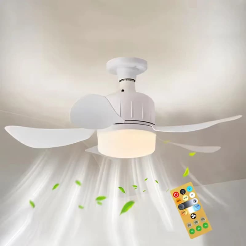 Ventilatore da soffitto a LED da 30W con luce E27 e telecomando per la regolazione della luminosità, ventilatore da 45CM adatto per soggiorno, studio, uso domestico, 85-265V
