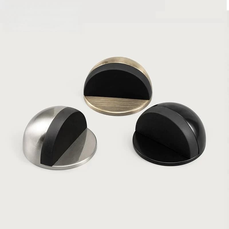 Silicone Buffer Floor Mounted Door Stopper Stainless Steel Non Perforated Turtle Top Anti Collision Silent Door Limiter