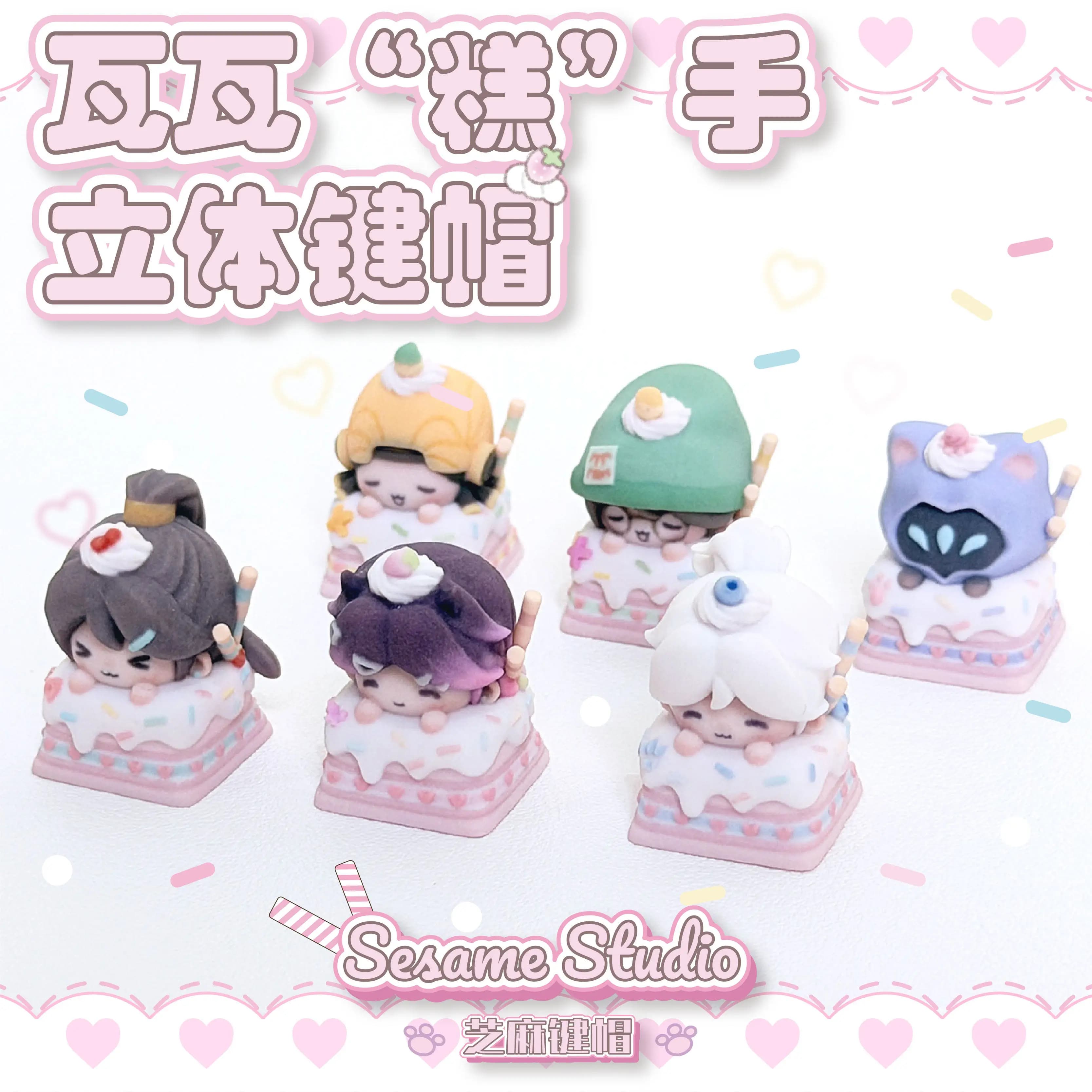 Valorant Cake Theme Keycaps Set 3D Resin Artisan Keycaps Custom Original Handmade Keycaps for Mechanical Keyboard Accessories