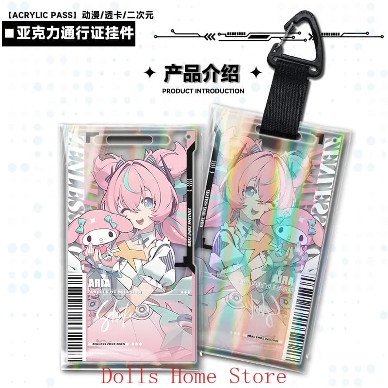 Anime Zenless Zone Zero Aria Sunna Nangong Yu Cosplay Personaggio Cartone Animato Porta Pass in Acrilico Ornamento Carta Pendente Borsa in Acrilico