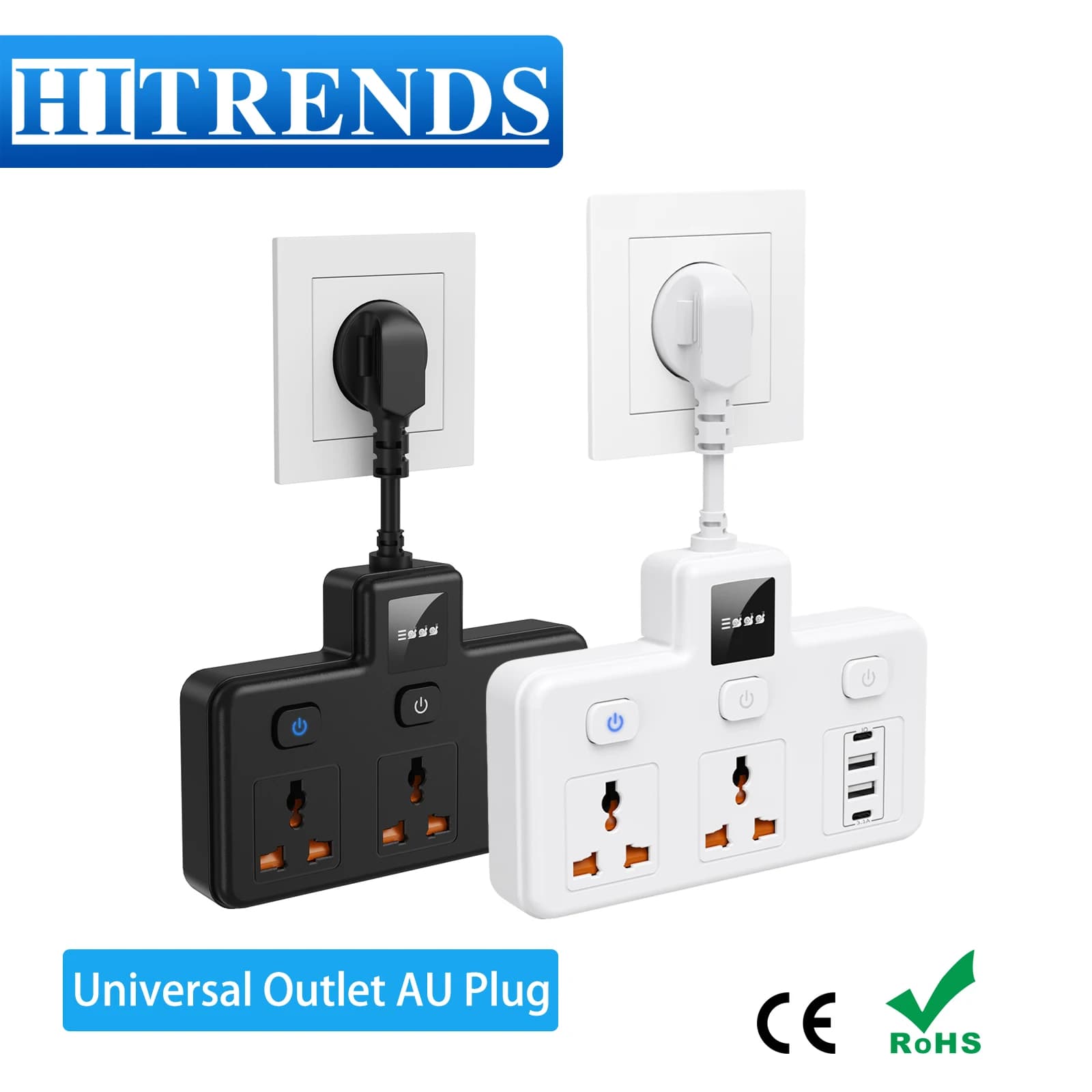 Presa AU Presa multipla universale con 2 prese USB A 2 Tipo C Presa multipla per ricarica rapida Adattatore per presa a muro Spina da viaggio australiana