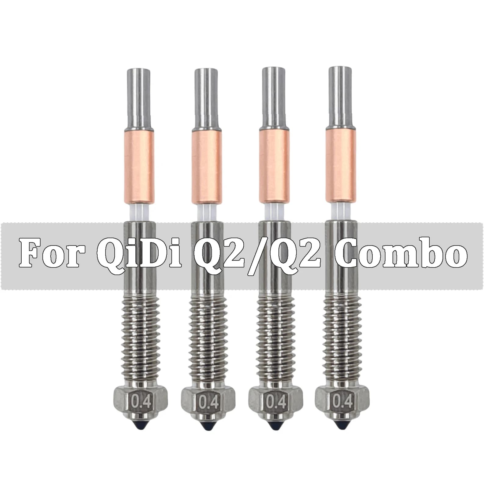 Ugello bimetallico per QiDi Q2/Q2C con isolamento in ceramica, design integrato, rimozione rapida, ugelli integrati per QIDI Q2 Combo