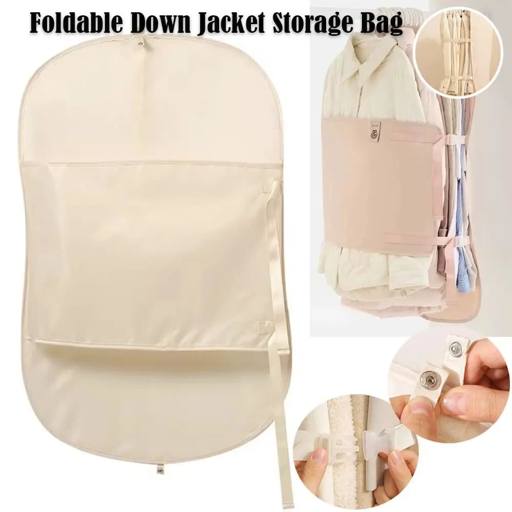 Foldable Clothes Dust Bag Large Capacity Clothes Organizer Down Jacket Storage Bag Space Saver Reusable