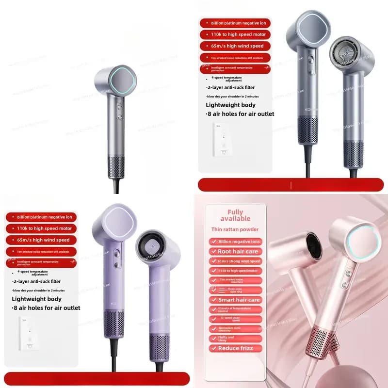 High-speed hair dryer, household, high-power, quick-drying, hair care hair dryer, negative ions, hot and cold.