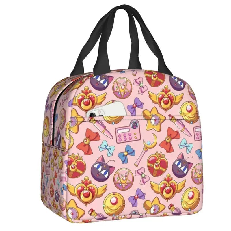 Borsa per il pranzo Anime Sailors Moons, borsa termica riutilizzabile, contenitore termico per il pranzo, per campeggio, viaggi, scatola bento multifunzione per alimenti
