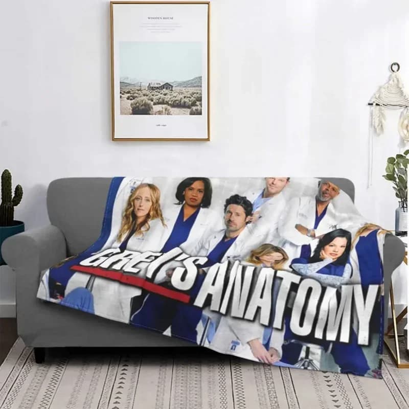 Grey's Anatomy coperta Vintage flanella trasparente Grey Derek pastore coperte calde per trapunta da viaggio in aereo per camera da letto
