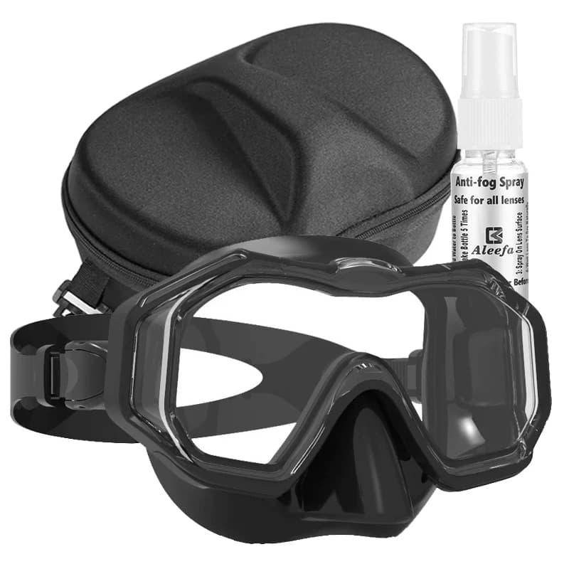 Swimming goggles with nose cover, lens for wide viewing at 3 windows Snorkeling mask Anti-fog and adult losses Young Swimming Snorkeling Diving