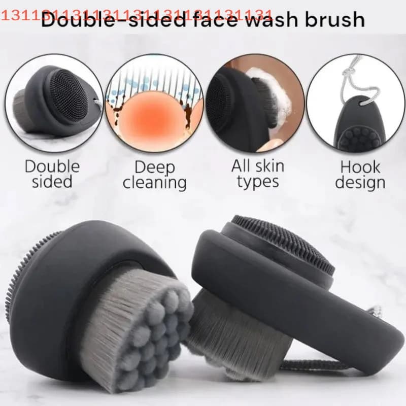 Spazzola per il viso bifacciale Strumento esfoliante e massaggio 2 in 1 Spa Fascia per il polso Spazzola per la pulizia in silicone per una pulizia profonda dei pori