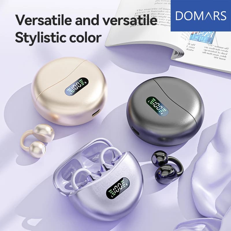 Domars Bluetooth Auxiliary Auxiliary TWS Sports Auxiliary HD Bone Conduction Noise Reduction Auxiliary Wireless Waterproof Office