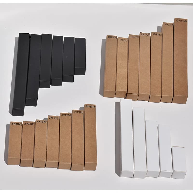 100 pz Mini Tupe Scatola di Cartone Profumo Imballaggio Cartone Stile Snello per Matita Per Sopracciglia Pennello Per Trucco Scatole di Carta
