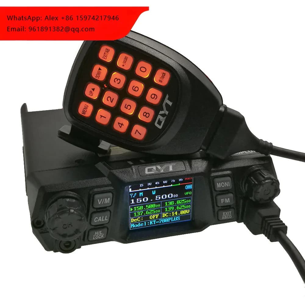 Radio Mobile QYT KT-780PLUS VHF 136-174MHz, Ricetrasmettitore Veicolare ad Alta Potenza 100W