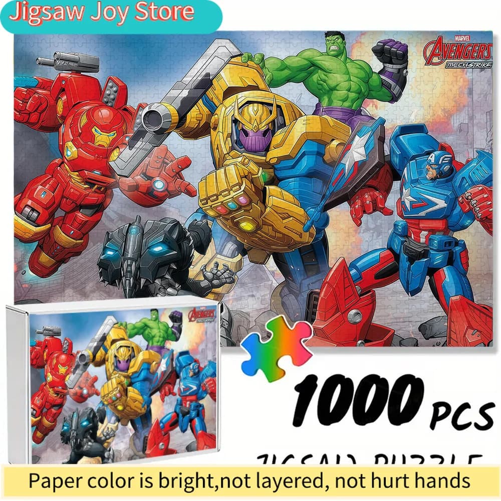 Puzzle senza cuciture a tema Marvel Z11.1-51, con scene di battaglia di supereroi come Iron Man, Thanos e Capitan America