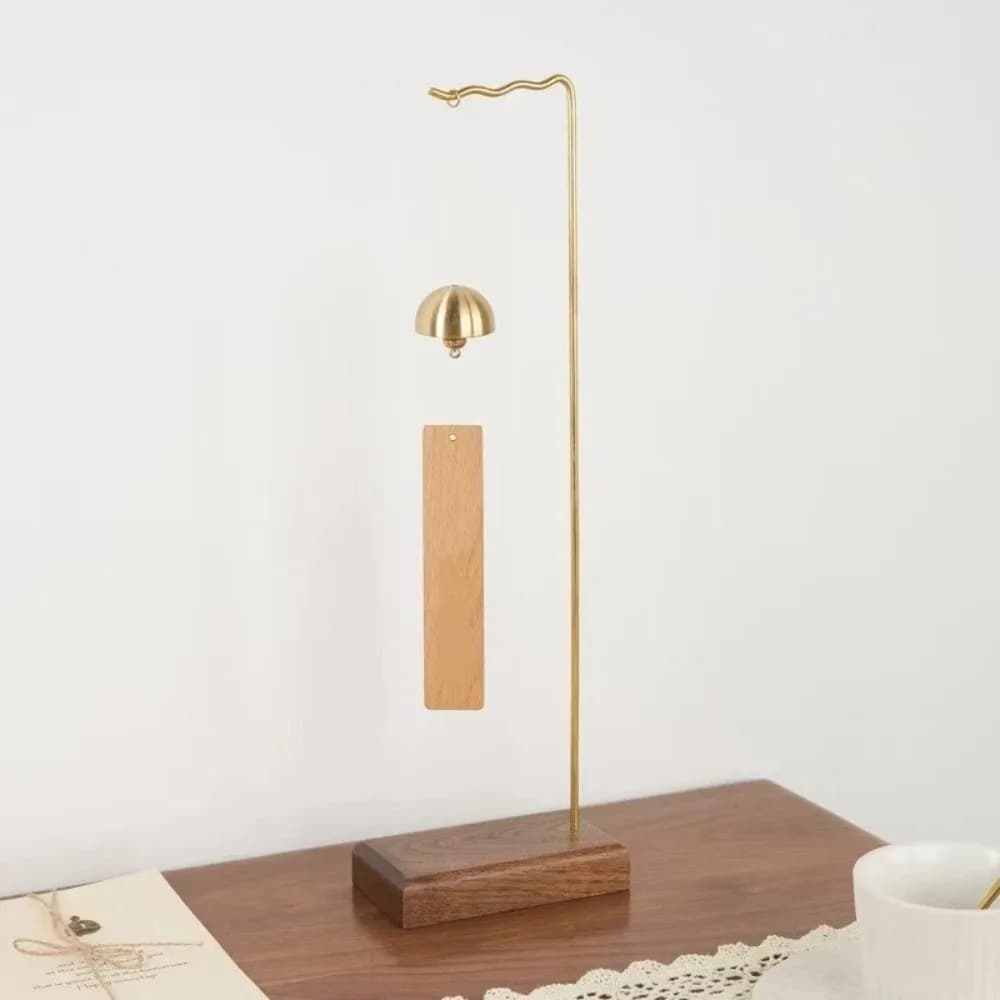 Flat Base Wind Chime Stand Solid Wood Stable Wind Chime Hanger Multi-functional Space-Saving Necklace Storage Rack Indoor Garden