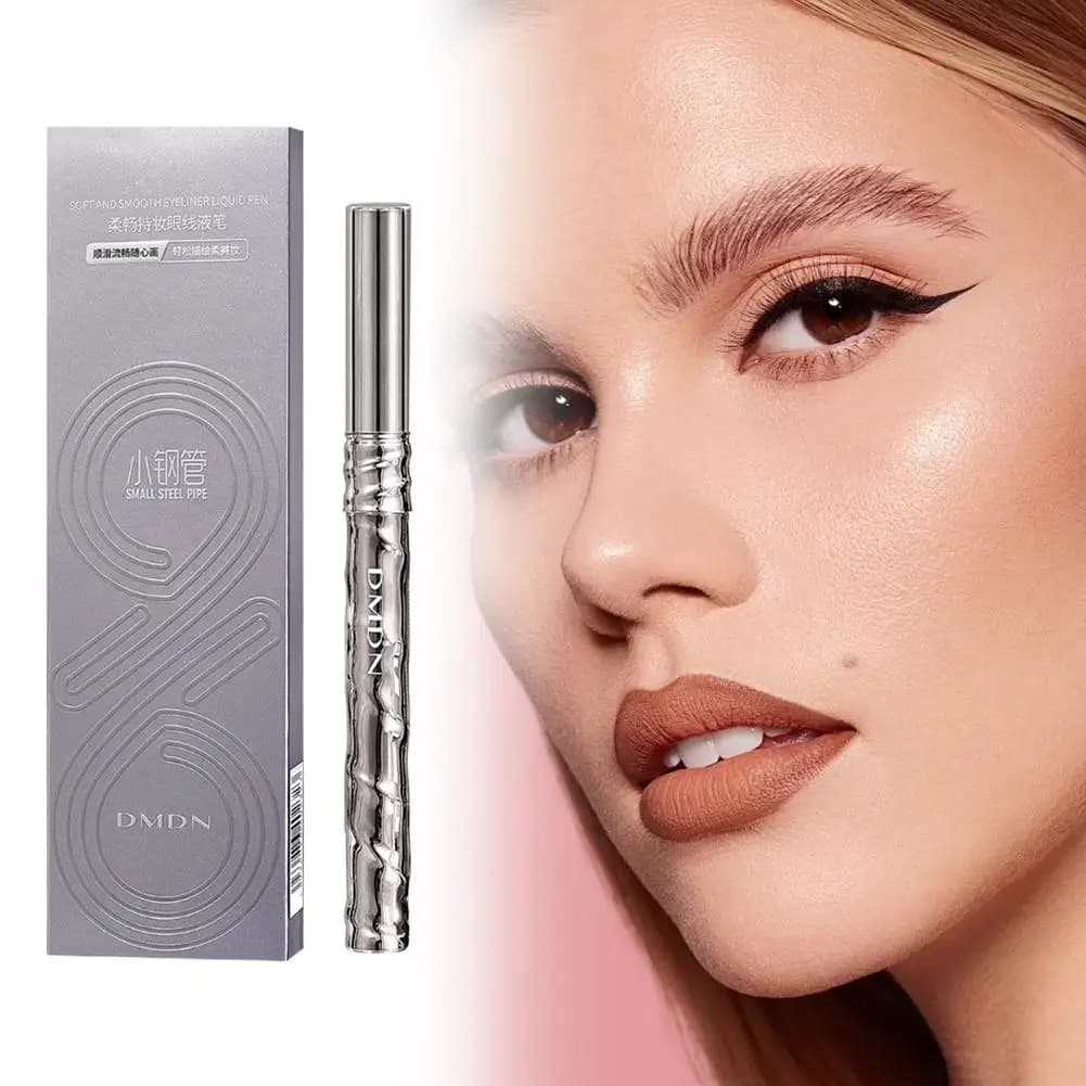 Eyeliner Liquido Ultra-Sottile a Penna, Impermeabile e Anti-Sbavatura, Lunga Durata, Tubetto in Acciaio, Asciugatura Rapida, Flusso d'Inchiostro Fluido