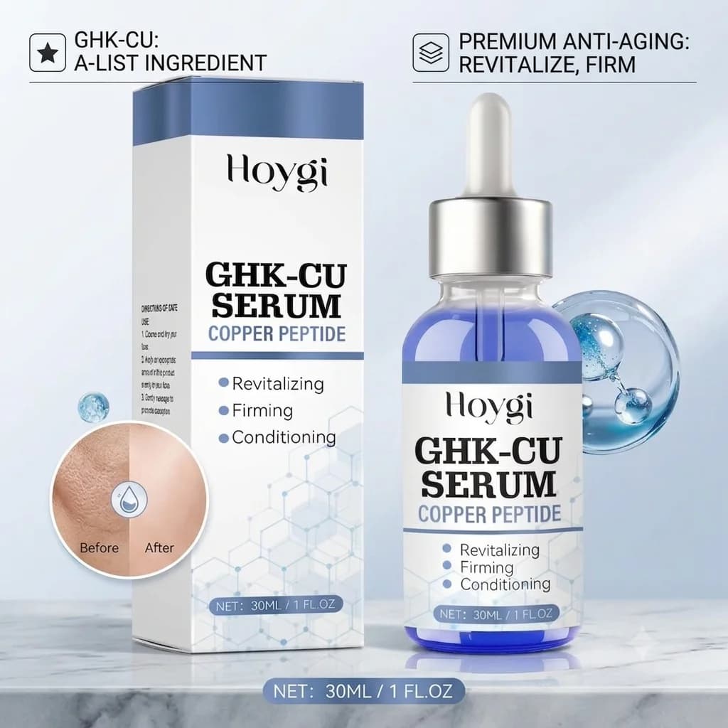 Copper Peptide Serum GHK-Cu Face Firming Lifting Fade Fine Lines Shrink Pores Barrier Repair Hyaluronic Acid Moisturizer