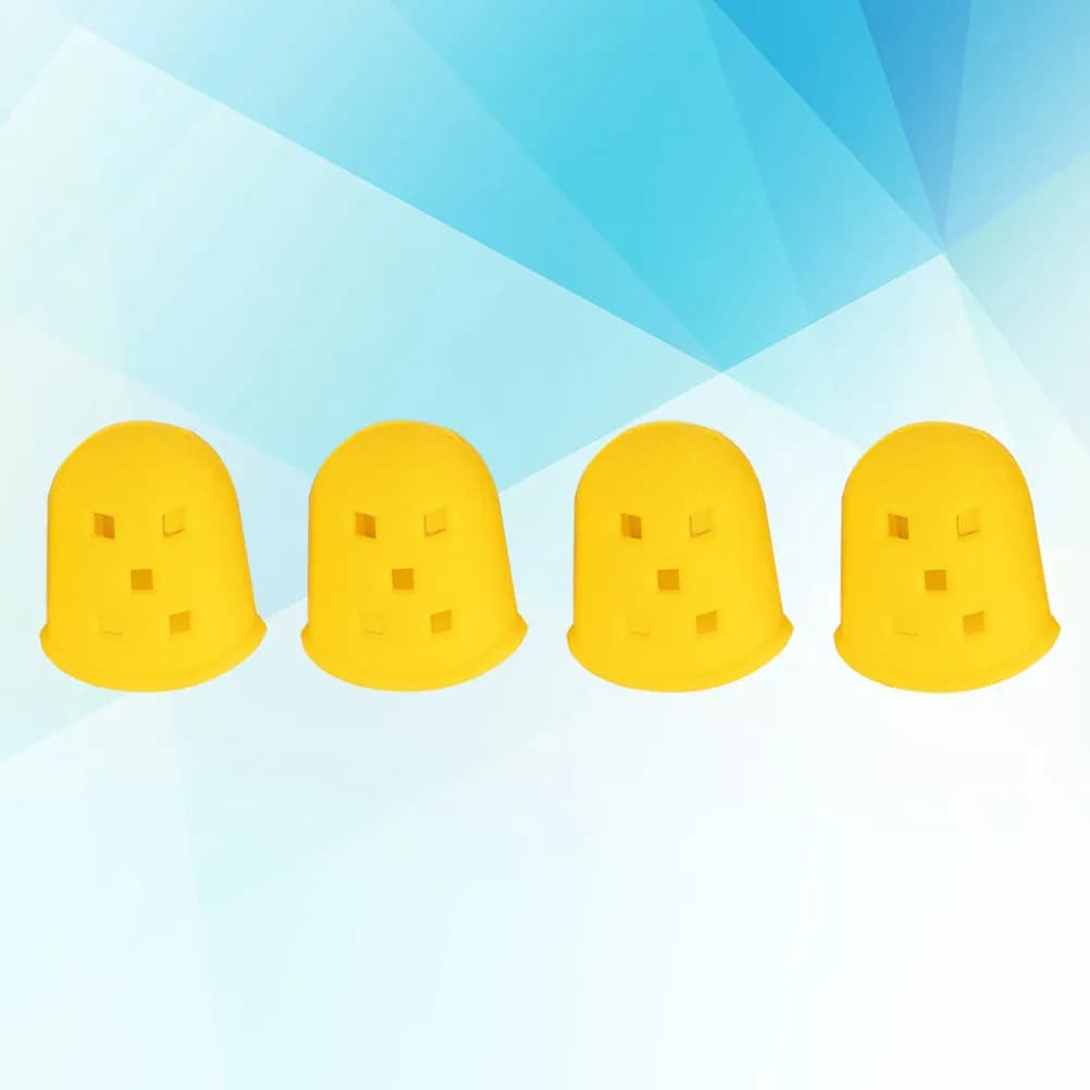 4 Pezzi Protezioni in Silicone per Dita da Chitarra, Banjo, Mandolino, Ukulele - Durevoli e Confortevoli, Giallo M