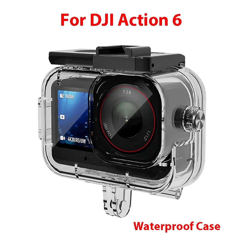 For DJI Action 6 Waterproof Case HD Transparent Diving Housing Sports Camera Accessories