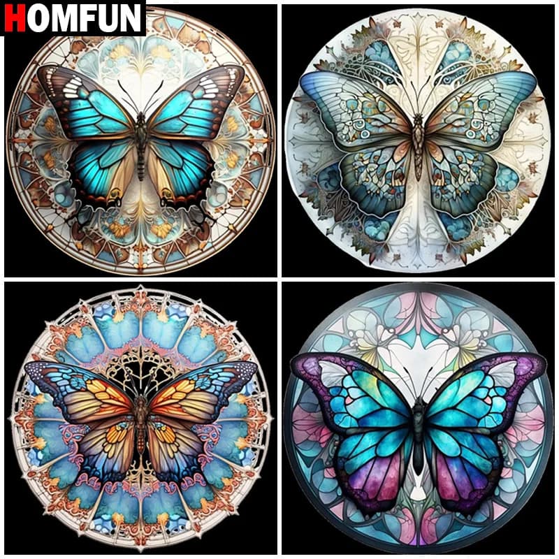 HOMFUN Full Diamond "Animal Butterfly" pittura diamante 5D fai da te punto croce decorazioni per la casa immagine di strass fatti a mano