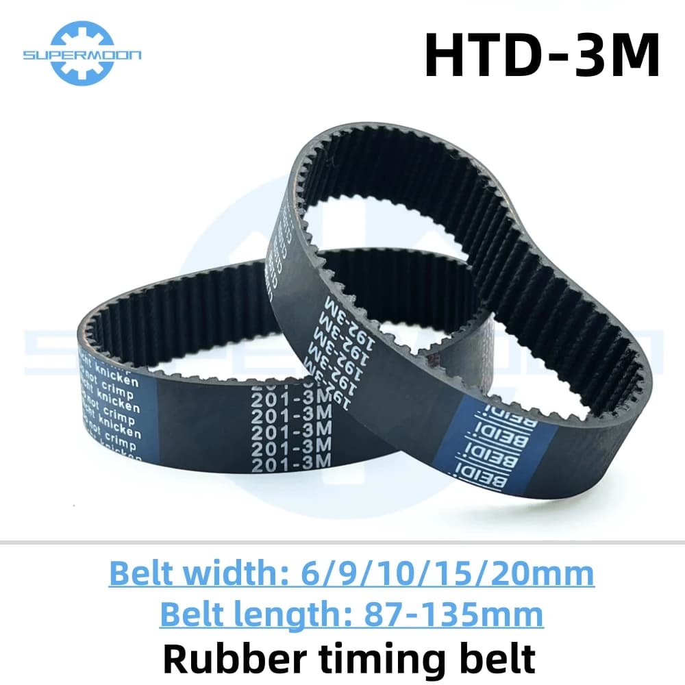 HTD 3M cinghia dentata lunghezza 87 90 93 96 99 102 105 108 111 114 117 120 123 126 129 132 135mm larghezza 6-20mm cinghia dentata ad anello chiuso