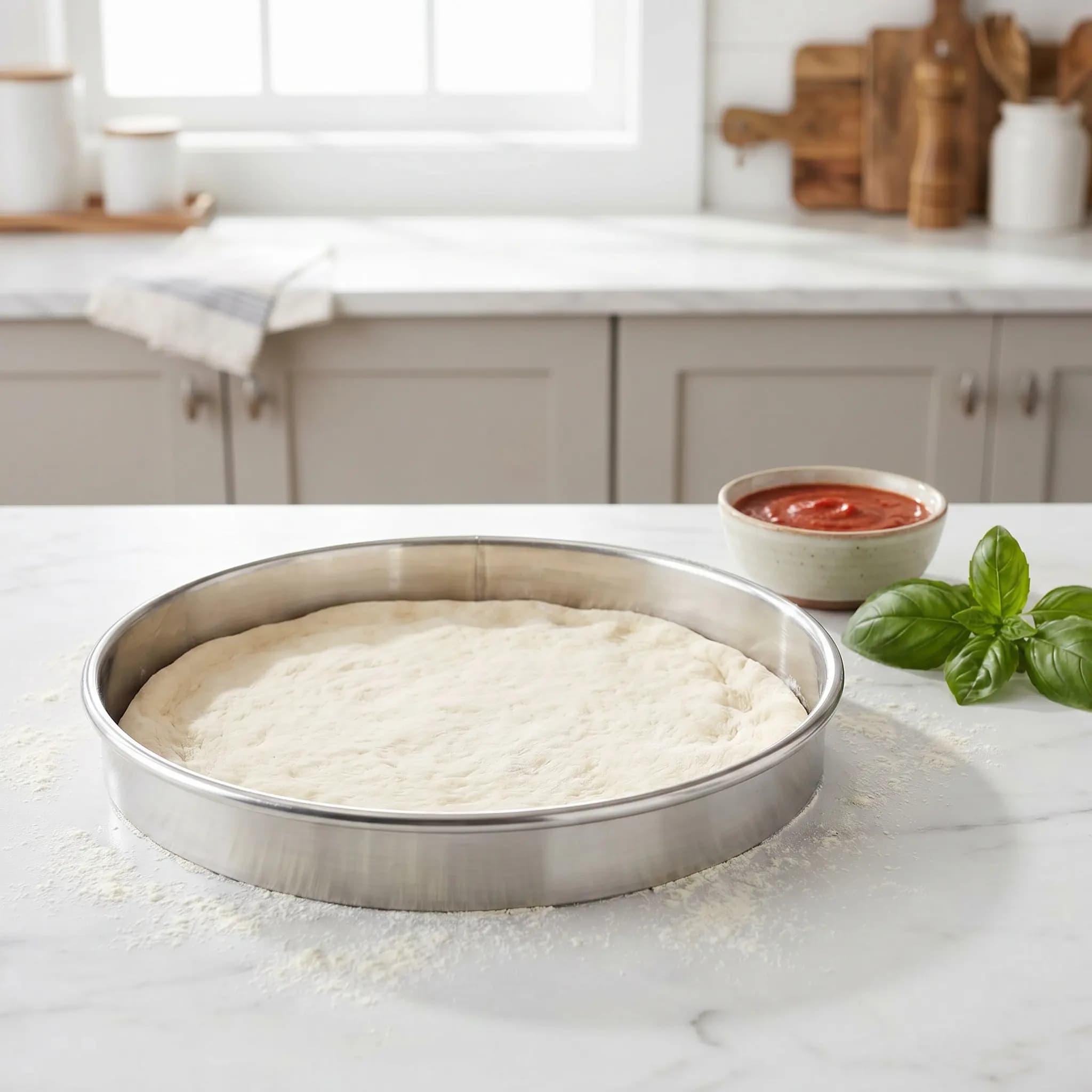 1Pcs Premium Stainless Steel Pizza Saucing Ring High Temperature Resistant Kitchen Bakeware Tool Pizza Saucing Ring