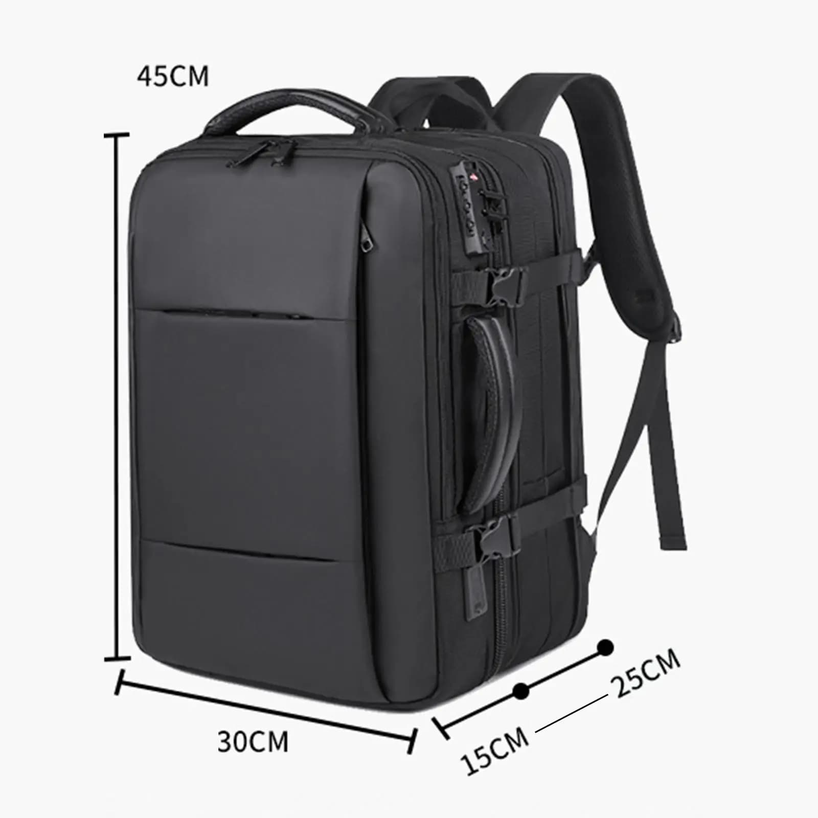 Compact Suitcase Backpack, Hiking Rucksack for Outdoor Use, Expandable 20 35L Cabin Bag for Laptop