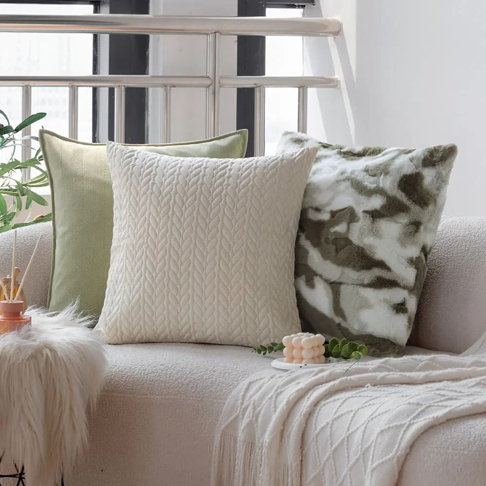 Fodera per cuscino trapuntata bianca Stile nordico Liginv Camera Divano Fodera per cuscino Decorazioni per la casa Federa quadrata morbida e alla moda Accogliente