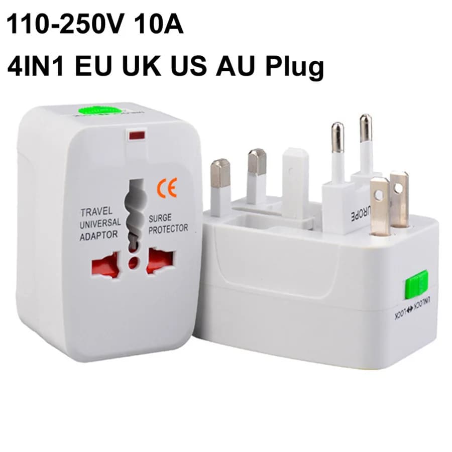 All in 1 AU US UK EU Converter All in One Adapter for International Plug 2 Doors USB Adapter for Worldwide Travel Charger