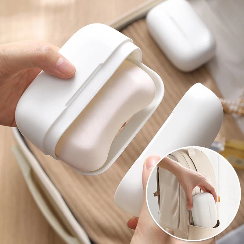 Travel soap box, portable soap dish with lid, soap box for business travel, laundry, soap box with water drainage