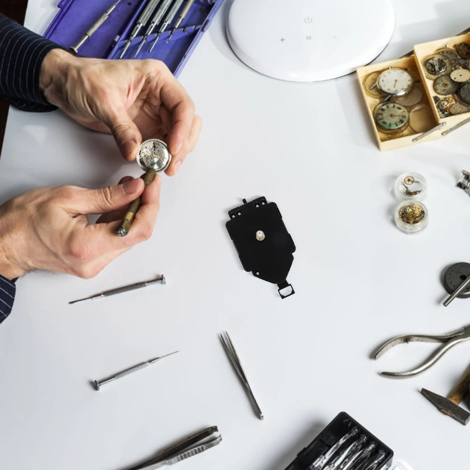 Movimento Silenzioso per Orologio a Pendolo al Quarzo, Meccanismo con Albero da 20mm, Parti di Ricambio per Orologio da Parete, Oscillazione Fluida, Prestazioni Stabili, per Ufficio e Casa