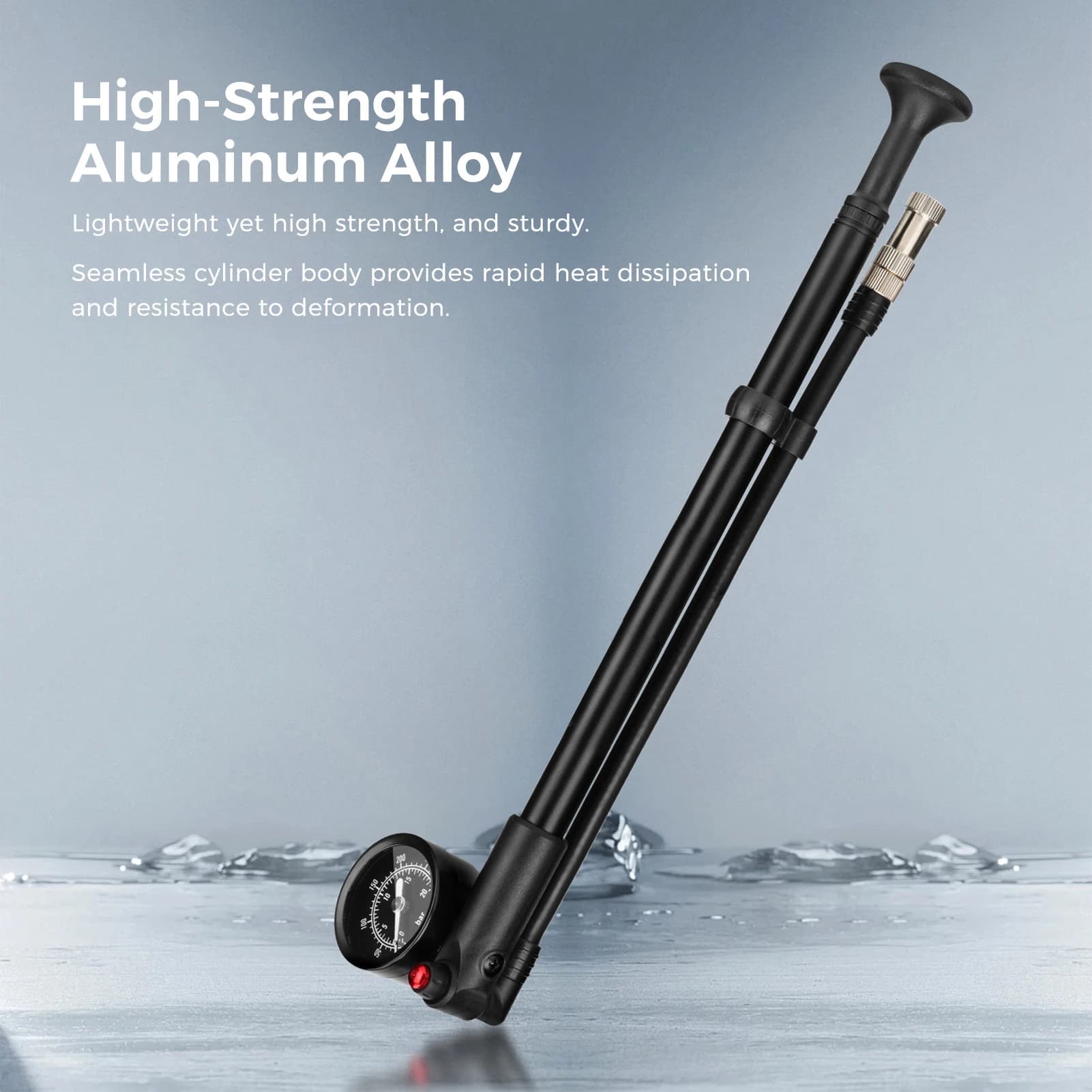 Shock Pump Mountain Bike High Pressure Air Pump 300PSI for Forks and Dampers for Forks Dampers Tires with Anti Slip Handle