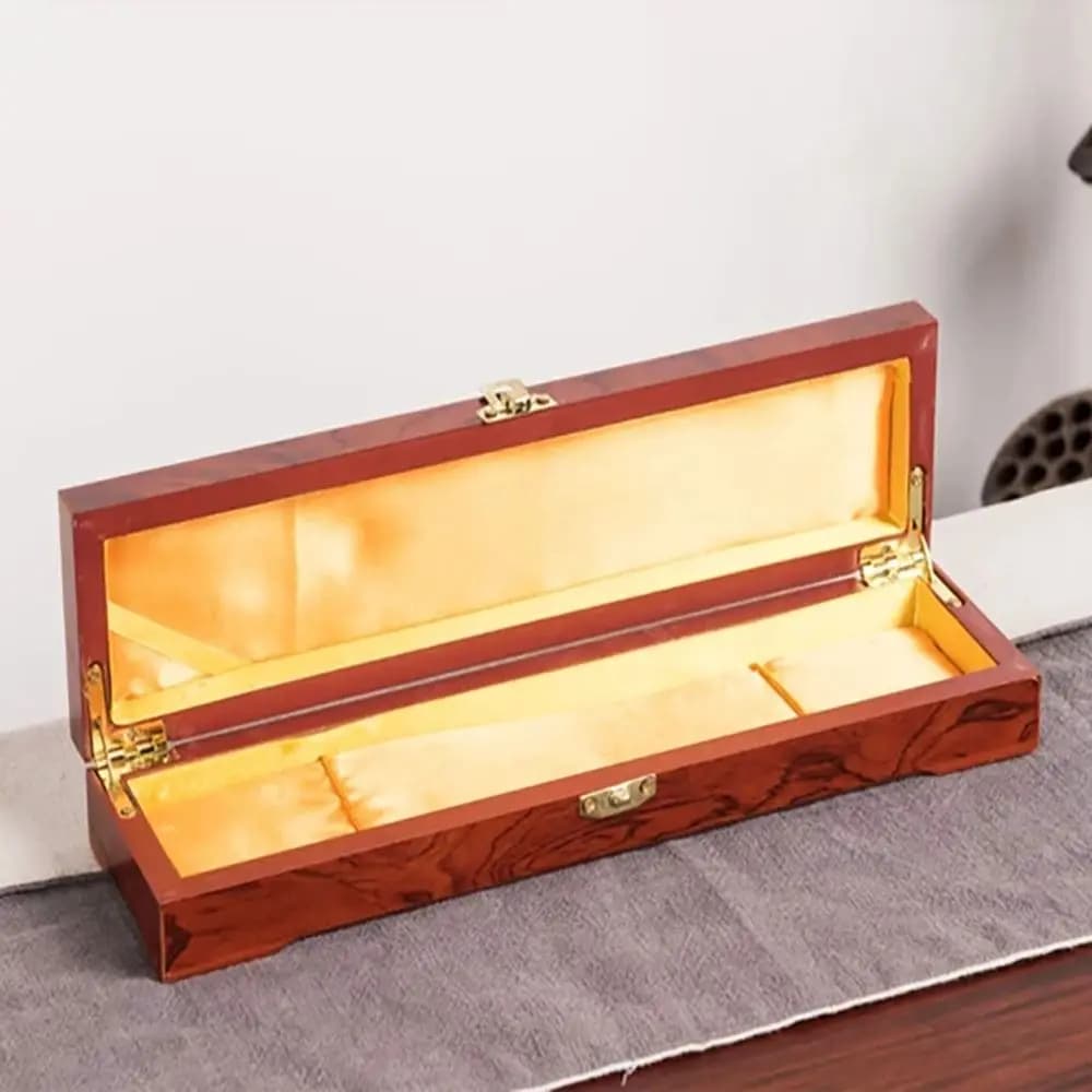 Portagioie in legno retrò da 35 cm Scatola per esposizione di gioielli dal design allungato vintage Scatola di immagazzinaggio Scatola per imballaggio di gioielli etnici Fai da te