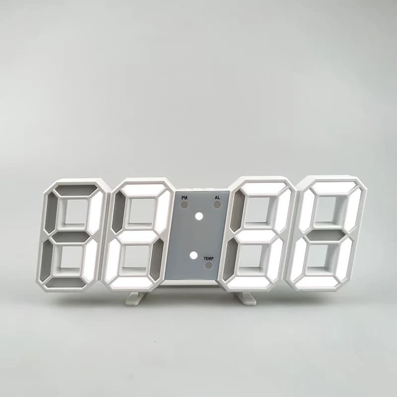 3D Digital Alarm Clock LED Wall Clock Desk Alarm Clock With Temperature For Home Kitchen Office