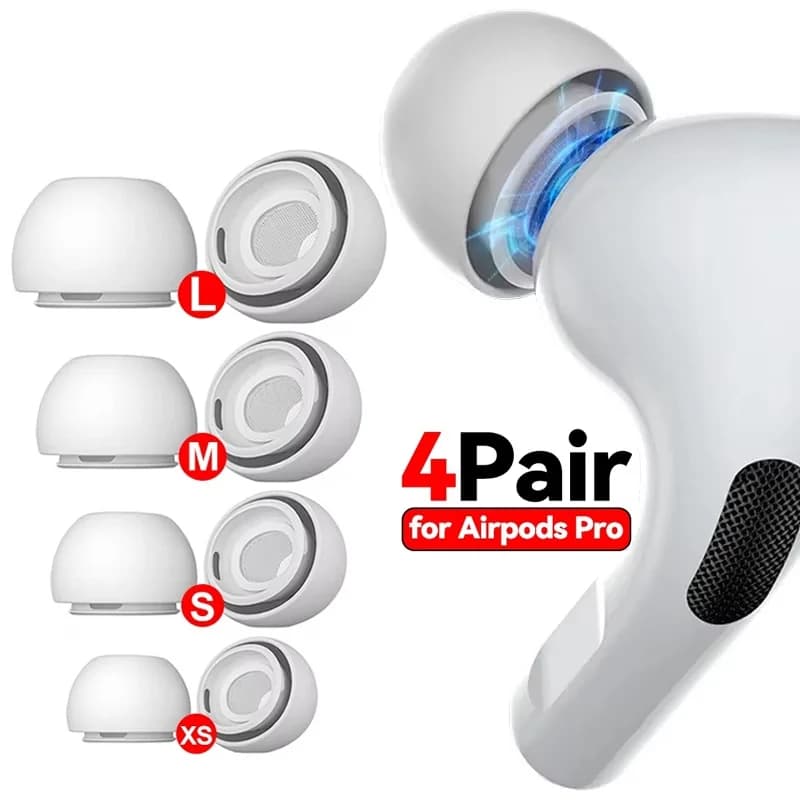 4 pairs of ear protection earphones cover noise reduction hole ear pads for AirPods Pro/Pro 2 for Apple Airpods Pro 1a 2a generation