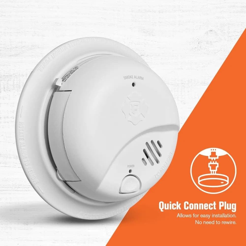 US Shipping Hardwired Interconnectable Smoke Alarm Detector with Battery Backup 12-Pack