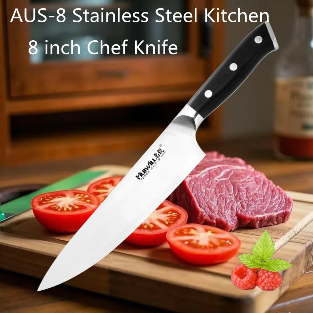 Super quality 8" Japanese AUS-8 Steel Kitchen Chef Knife Slicing Knife Vegetable Slicing Knife Professional Meat Cleaver