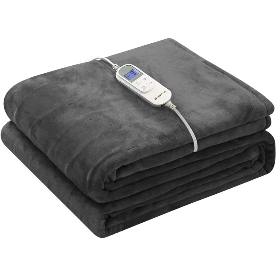 Coperta elettrica riscaldata con tasca per piedi Wapaneus con 10 livelli di riscaldamento e lancio riscaldato a riscaldamento rapido in flanella con spegnimento automatico 5