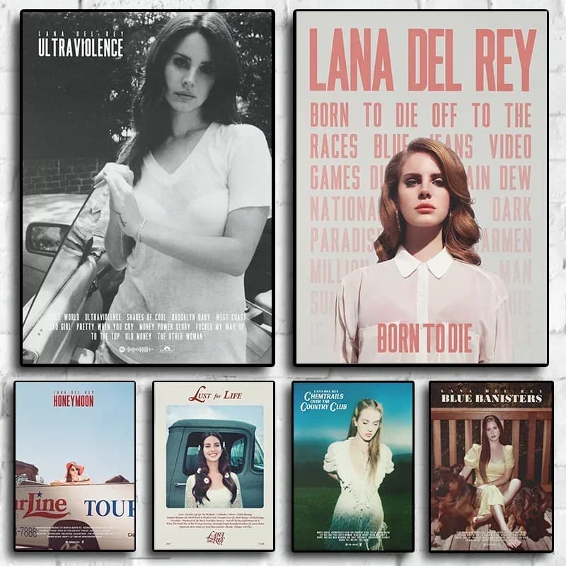 Lana Del Rey Hot Music Album Poster CRap Hip Hop Canvas Painting Posters and Prints Wall Art Picture For Living Room Decoration