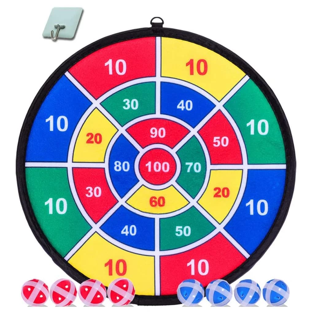 Gioco per bambini Dart Board Set 8 palline adesive e freccette da 13,8 pollici (37 cm) - Gioco di freccette sicuro - Regalo per i bambini