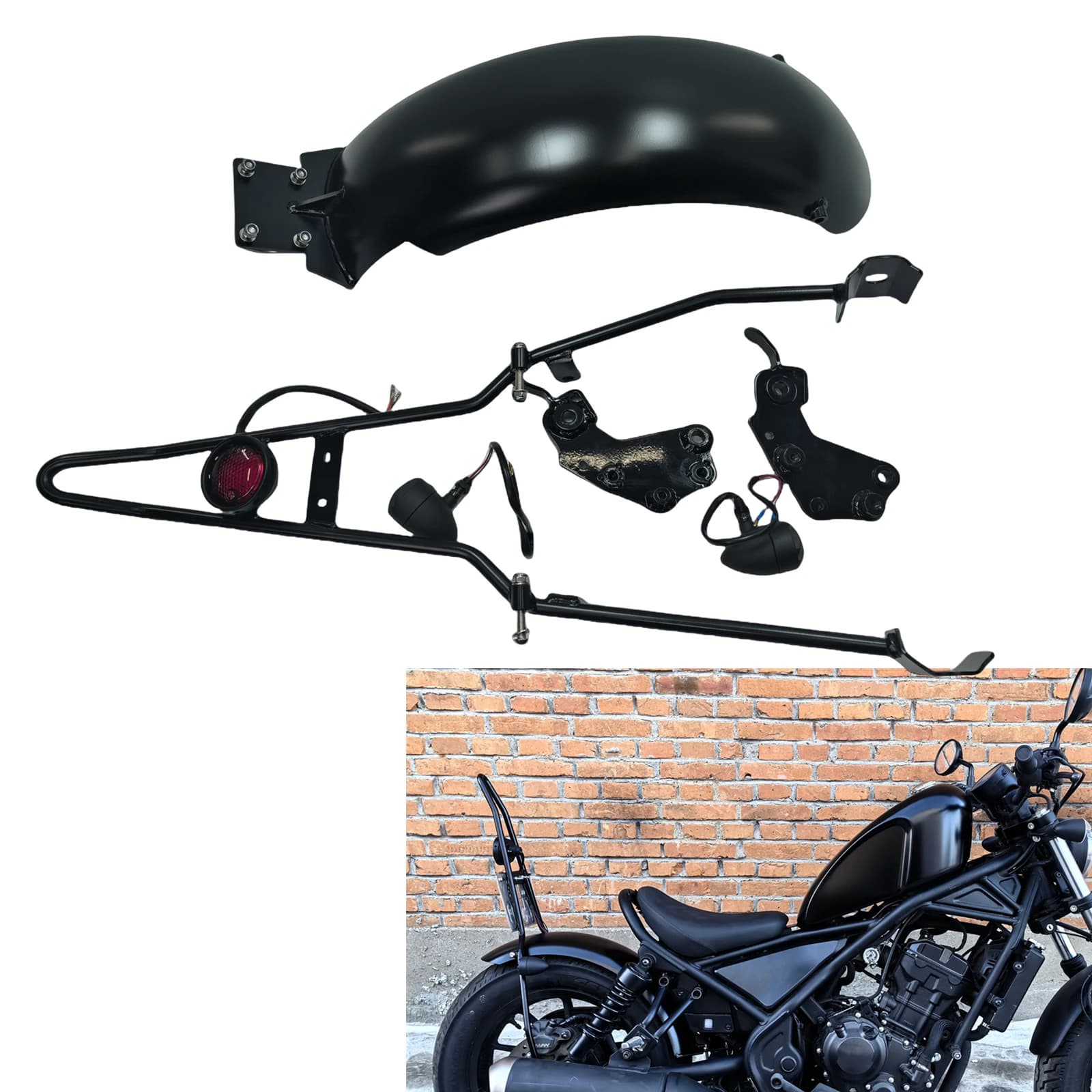 Per Honda Rebel CM 300 500 CM300 CM500 2017-2023 Ruota posteriore del motociclo Splasher Parafango Parafango Copertura con kit staffa