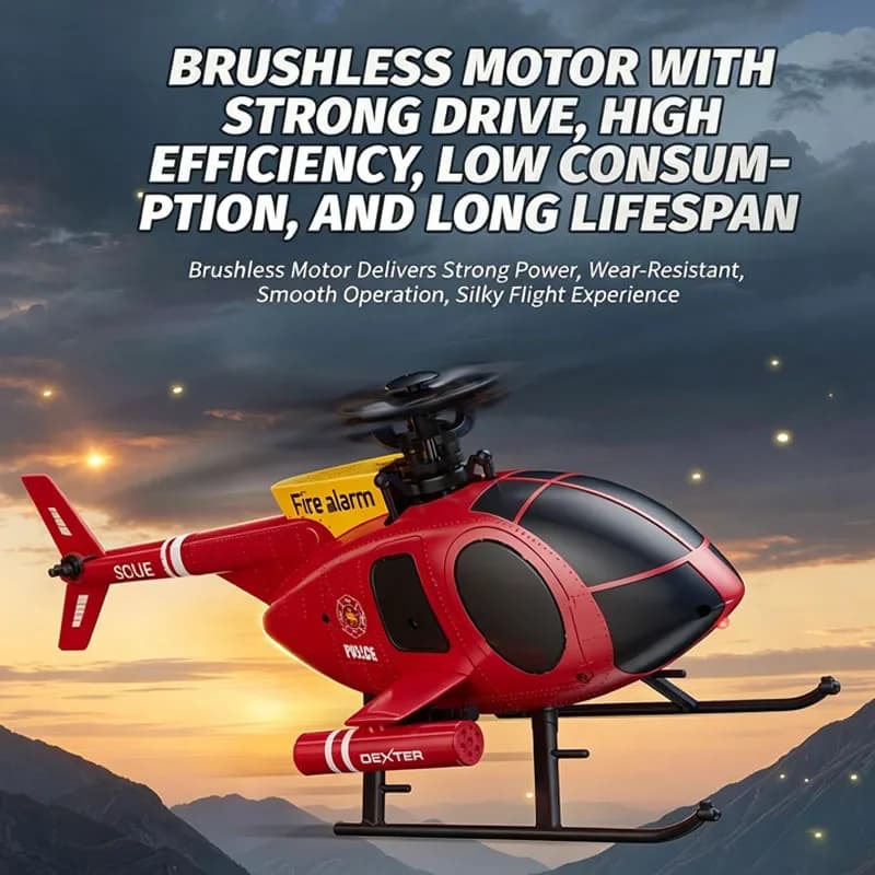 New 6CH U9902 MD500 RC Helicopter 6 Axes Aileron-free Design Fighter Jet With Brushless Motor Hughes Little Bird Helicopter Toy