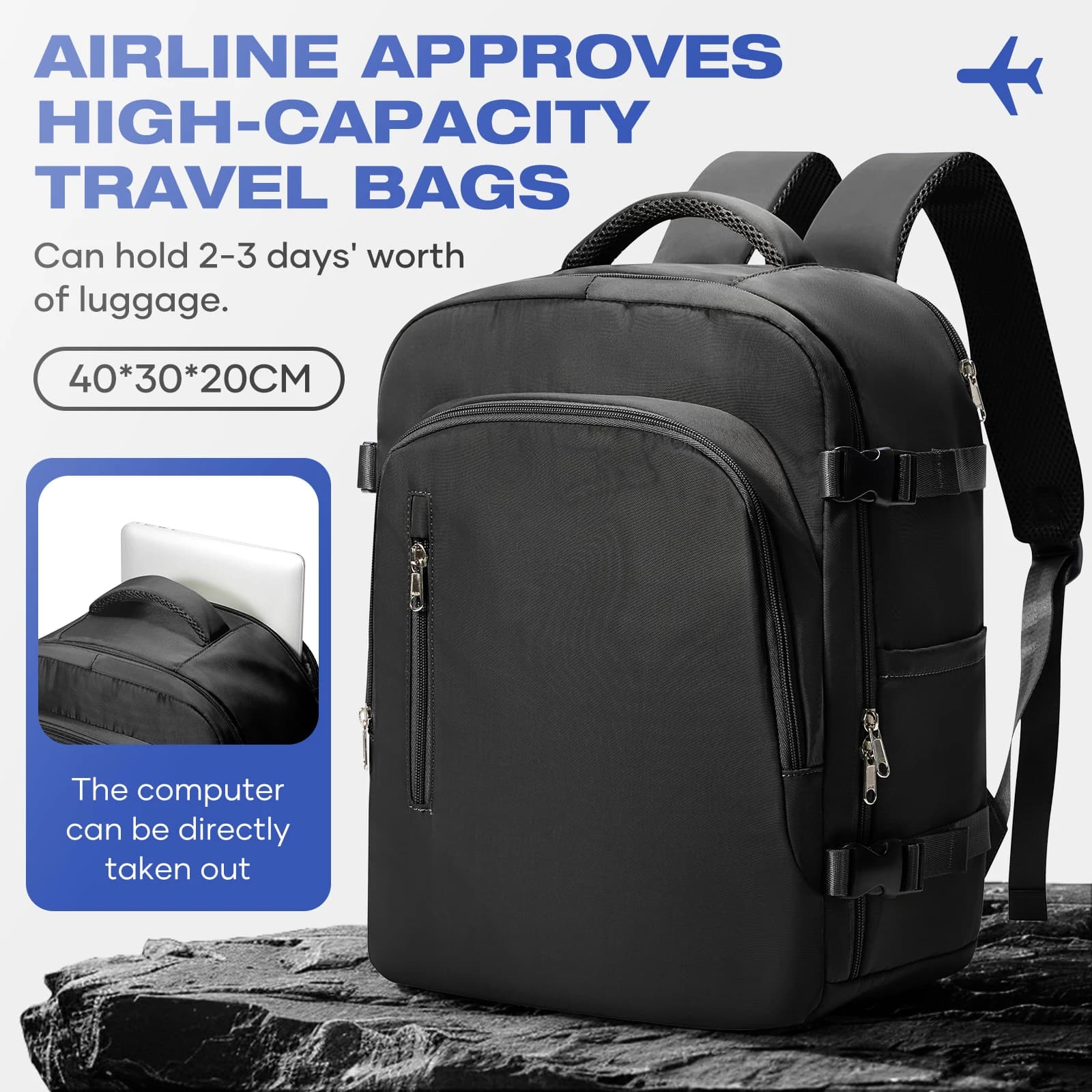Travel Backpack 40x30x20, Travel Backpack for Men, Backpack Ryanair Hand Luggage Aircraft Backpack Laptop, Casual Backpack Women