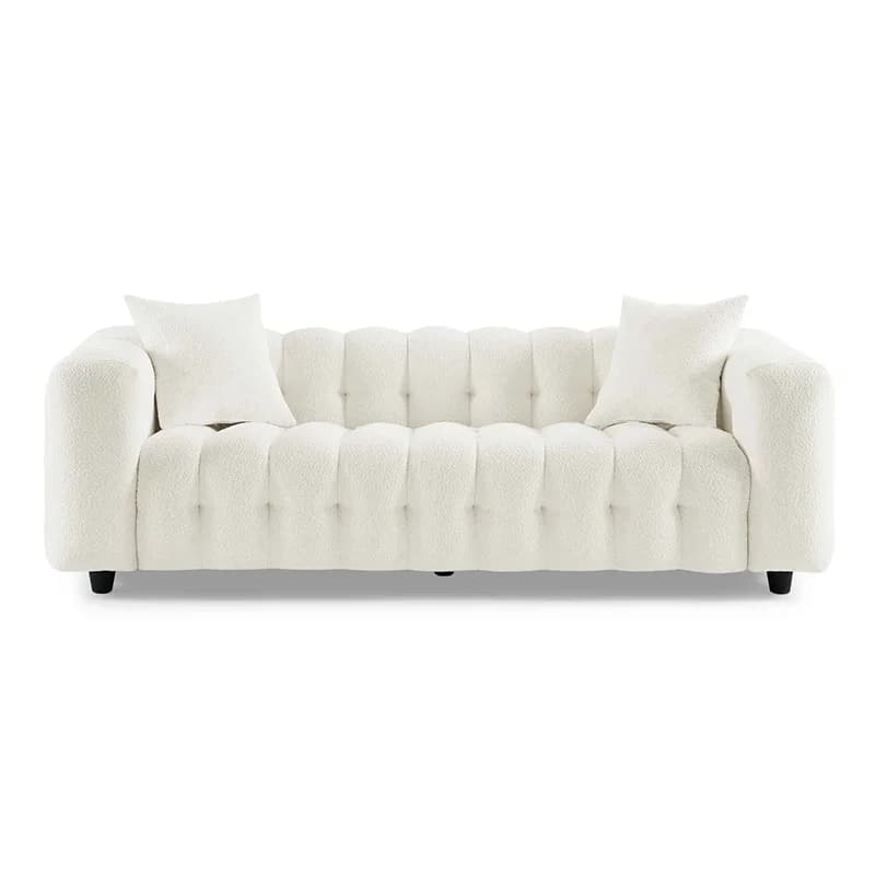 Set di Divani Chesterfield Moderni di Lusso in Velluto Trapuntato, con Struttura in Legno, per Soggiorno di Villa, con Rivestimento Rimovibile, per Hotel e Appartamenti