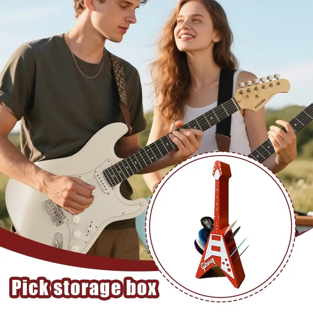 Scatola di immagazzinaggio da 10 slot Porta plettro per chitarra Organizzatore Custodia in plastica Accessorio per musicisti Contenitore per attrezzature musicali Risparmia spazio Strumento