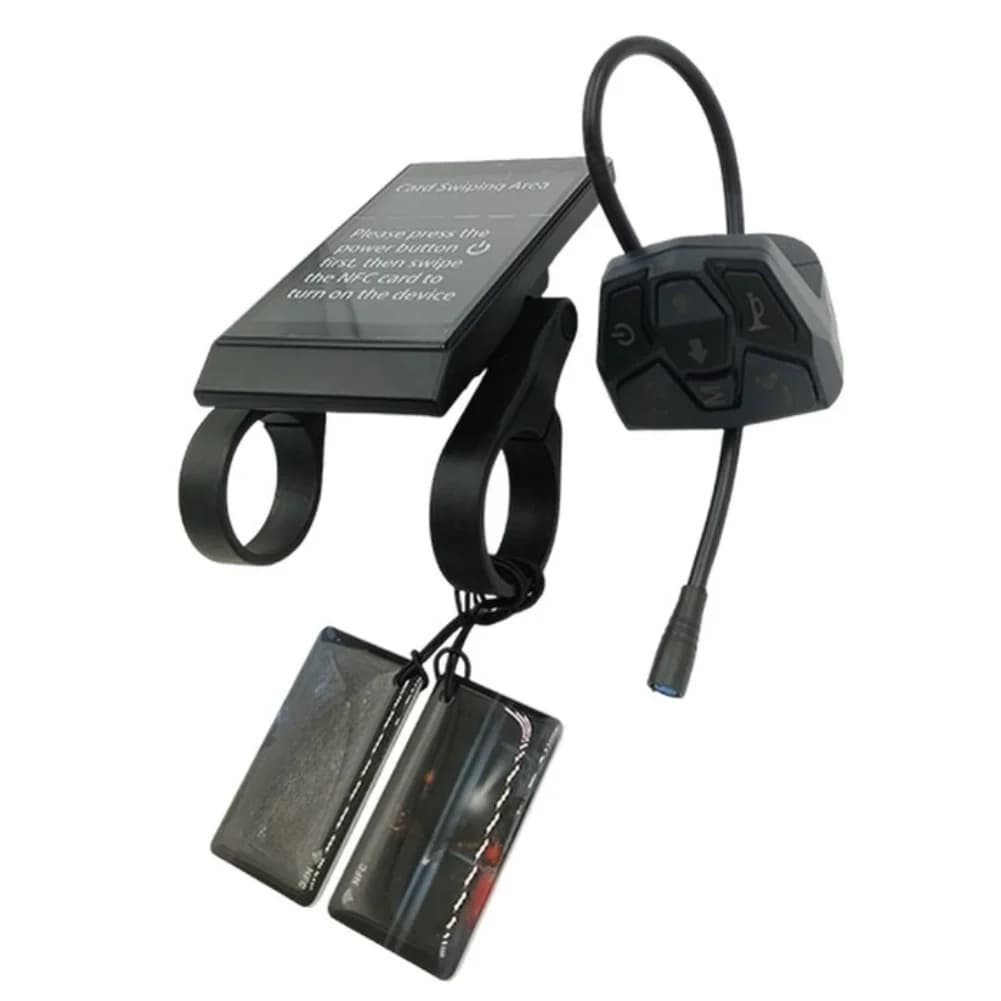 LCD Display With Multi Function Switch And 2 NFC Cards For C10 Electric Scooter Instrument Panel Black Replacement Part