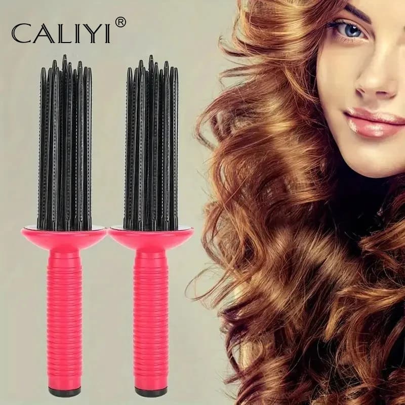 1/2PCS Hair Curler Fluffy Curling Roll Comb with Anti- Slip Design, Professional Hairstyling Tools for Voluminous Curls