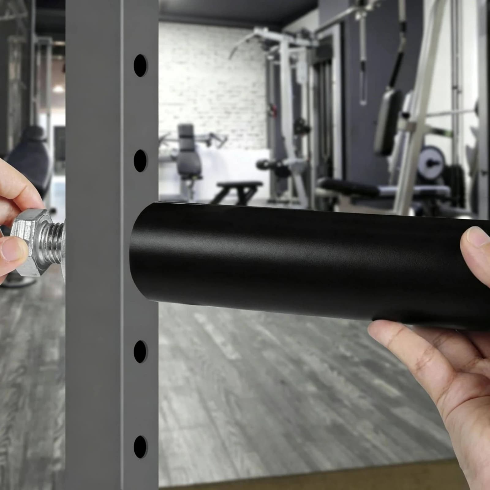 Weight Plate Holder Space Saving Plate Storage Rod with Hex Nut Weight Peg Heavy Duty Gym Organizer Easy to Install