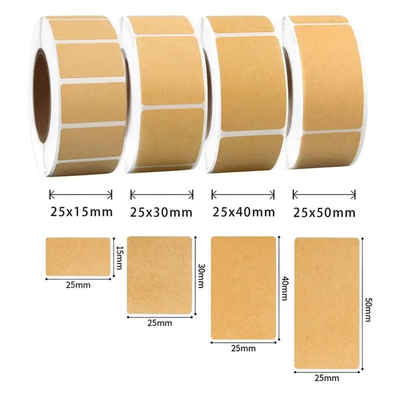 260-800 pezzi di adesivi in carta Kraft, rotoli di adesivi autoadesivi possono essere scritti a mano, classificazione, nota di imballaggio