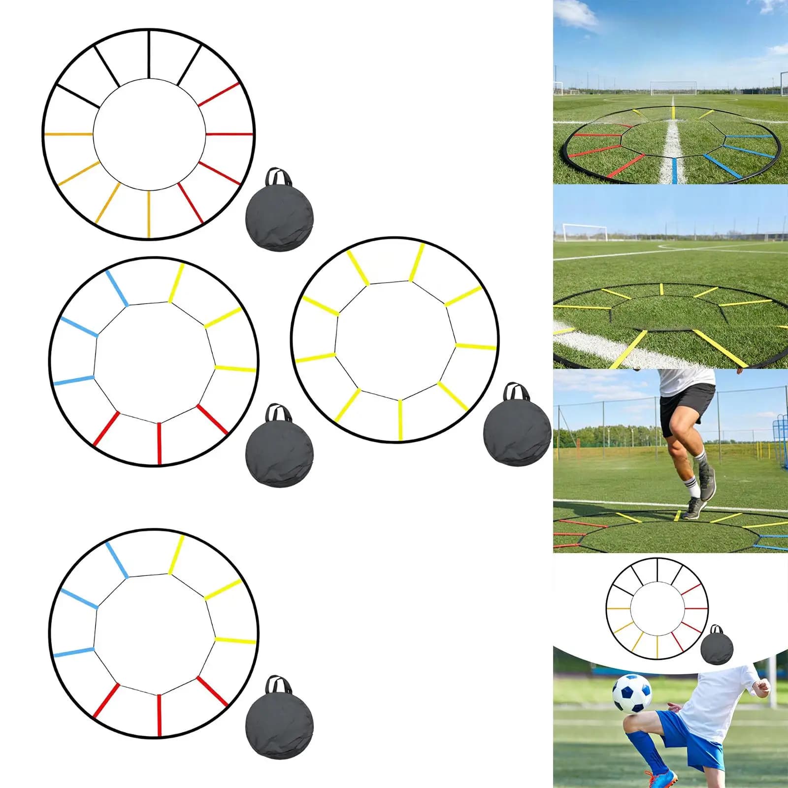 Scala di Agilità Rotonda, Attrezzatura per Allenamento di Velocità Pieghevole, Migliora la Coordinazione, Scala Multifunzione per Calcio e Pallavolo